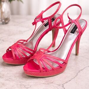 White House Black Market Hot Pink Genoa Heels Size 9.5